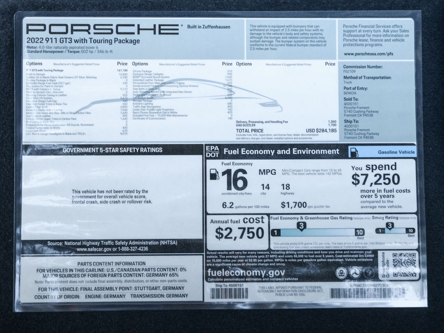 2022 Porsche 911 GT3 Touring