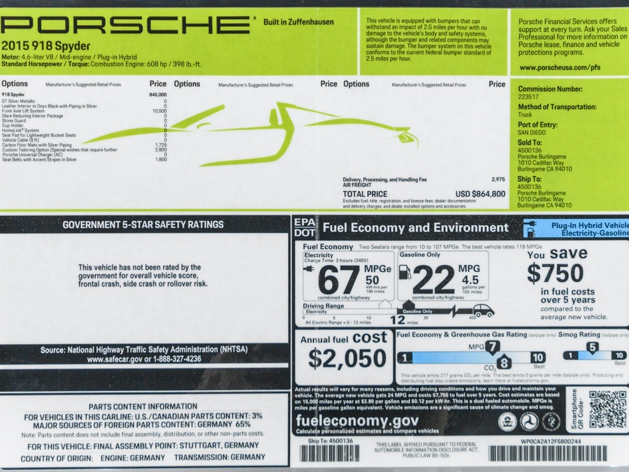 2015 Porsche 918 Spyder