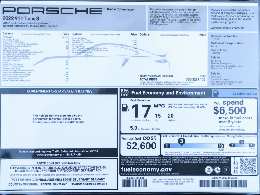 2022 Porsche 911 Turbo S